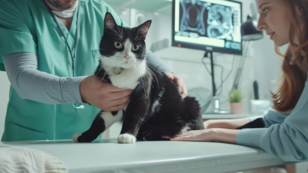 Understanding Cat X-Ray Cost for Leg Injuries: A Complete Guide A veterinarian examining a cat's leg X-ray on a screen.