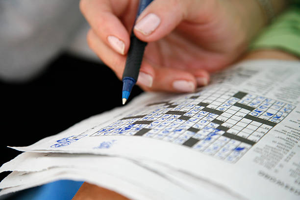 A chaotic swirl of crossword puzzle pieces colliding