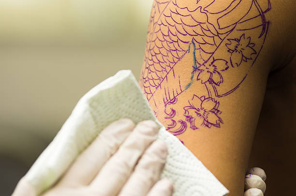 An abstract illustration of tattoo scabbing